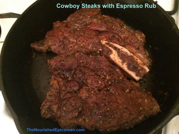 Grass-fed rib-eye steaks