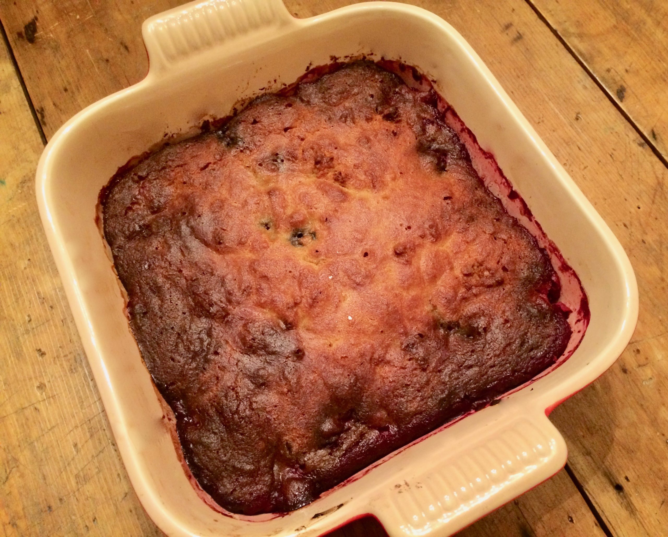 Fresh-baked blackberry cobbler