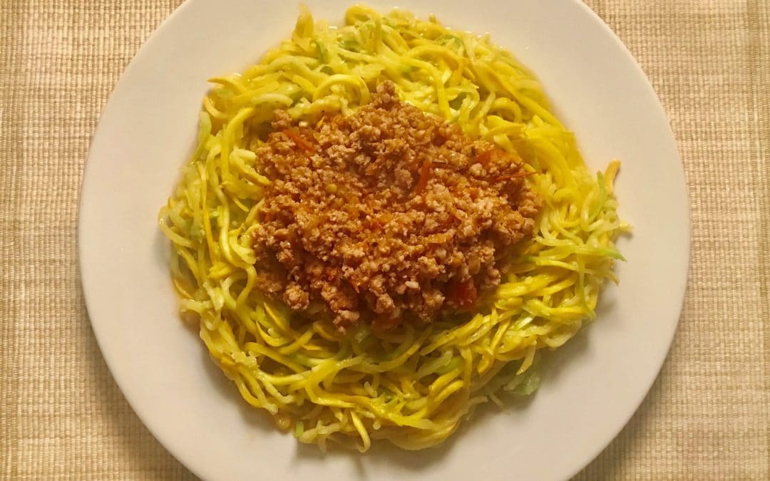 Hay and Straw “Noodles” with Bolognese-style Ragu