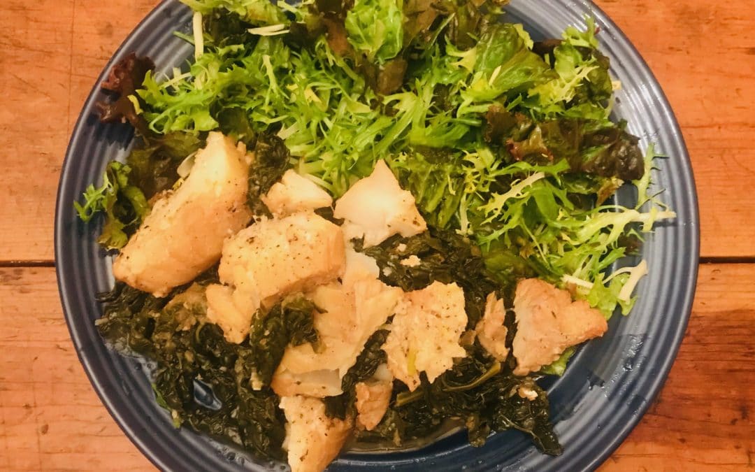 Greek-Style Stewed White Fish with Horta